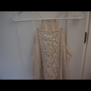 Off-white Mini Dress with Floral Detailing